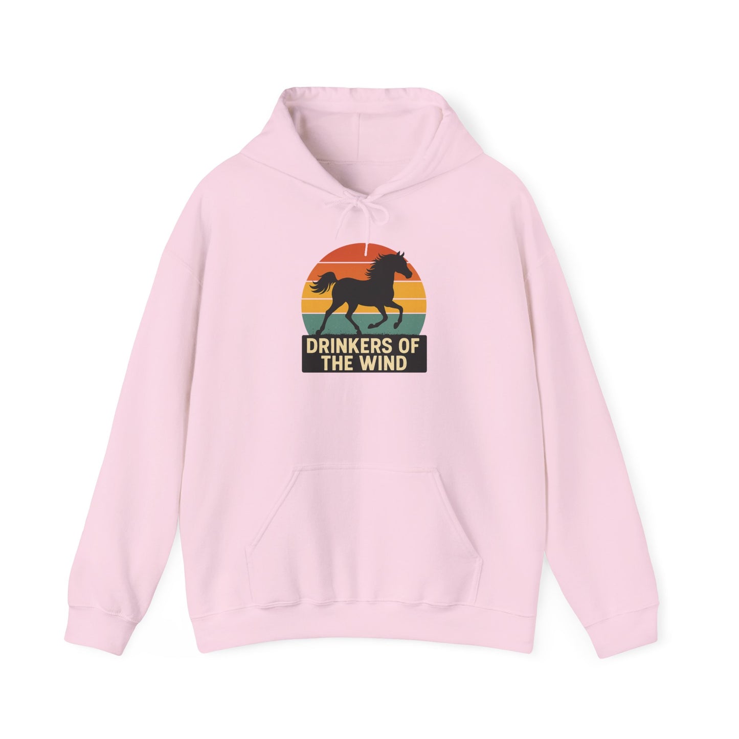 Drinkers of the Wind Hoodie | Vintage Sunset Horse Hooded Sweatshirt | Horse Lover Gift | Equestrian Apparel | Retro Horse-Riding Hoodie