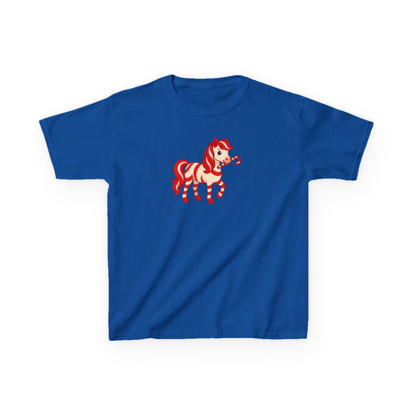 Youth Peppermint Pony T-Shirt | Whimsical Holiday Kids Tee | Festive Children's Apparel