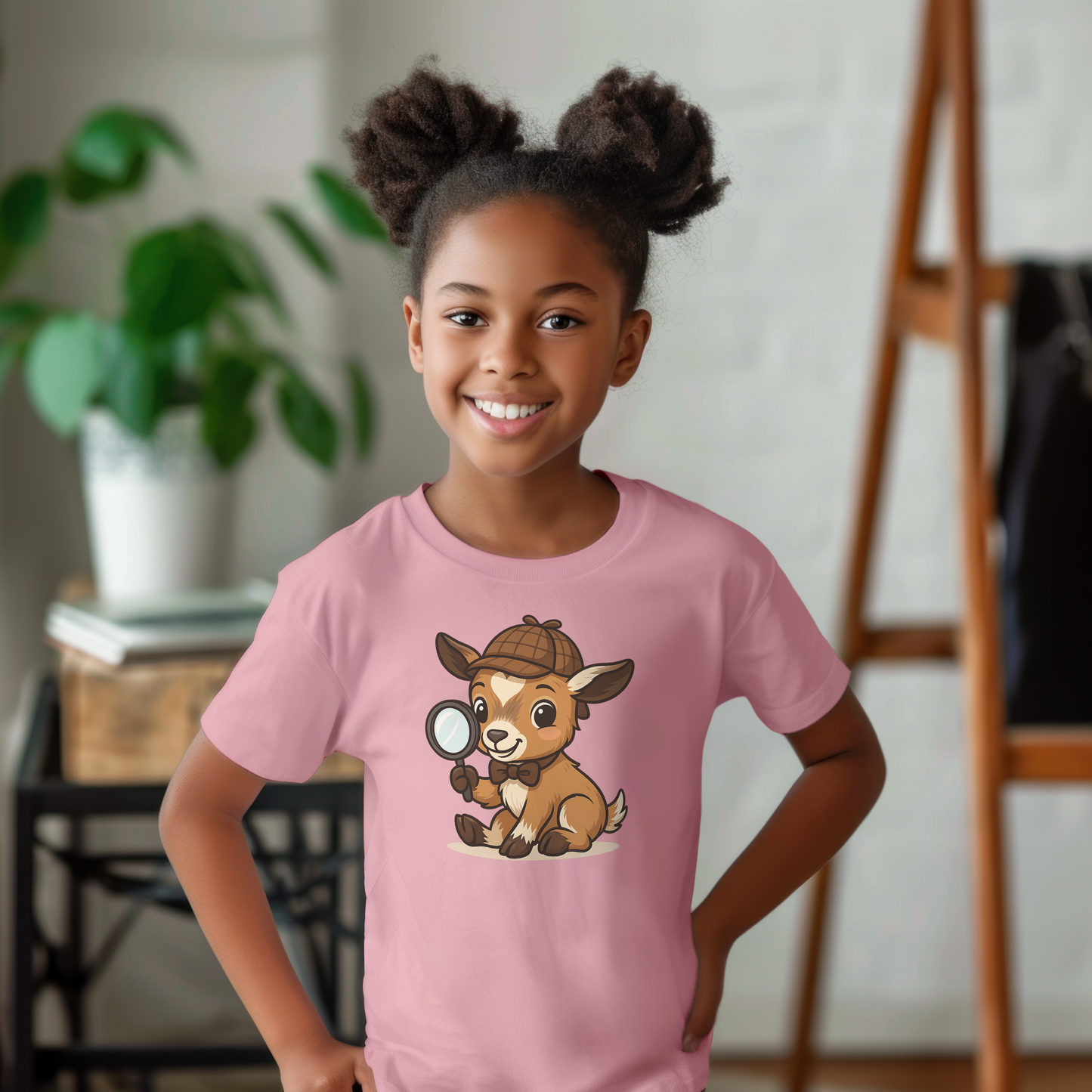 Smart Kid Youth T-Shirt – Detective Adventure Graphic Tee | Cute Unisex Animal Character Shirt | Fun Gift for Curious Minds | Back to School Outfi